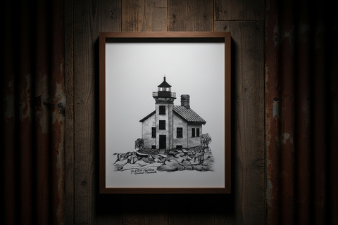 Gull Rock Lighthouse Card by Carol Schulte