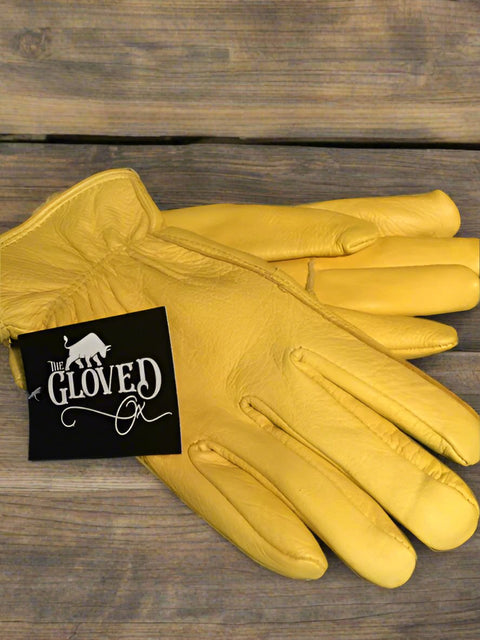 Women's Yellow XL Deerskin Gloves by The Gloved Ox