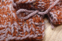 Load image into Gallery viewer, Burnt Orange Blend Youth Large Acrylic Knitted Fingerless Mitts Gloves
