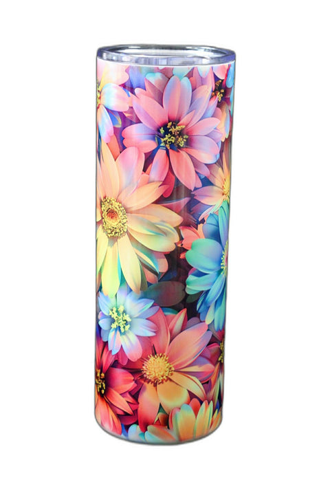 Multi Color Daisies 20 ounce travel cup