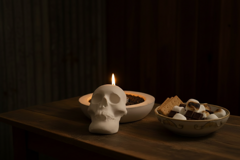 Concrete Flame Skull Fire Bowl by Concrete Flame MI