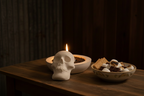 Concrete Flame Skull Fire Bowl by Concrete Flame MI