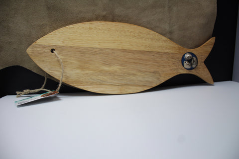 Mi Beach Rocks Fish Tail Board with Petoskey Stone Inlay