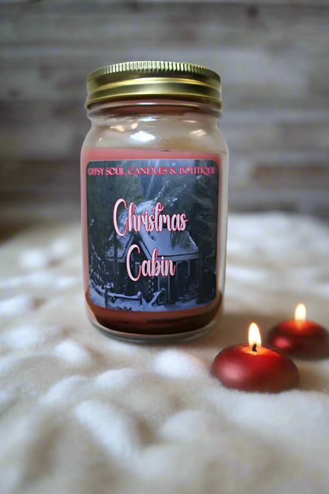 Christmas Cabin Wood Wick 11oz Candle by Gypsy Soul