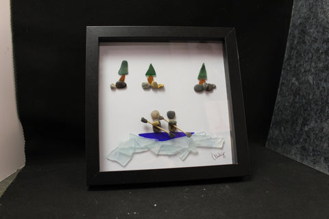 Rowing Two Person Boat Pebble Art by Away