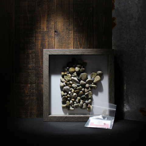 Natural Stone Potosky Mosaic Rock and Beach Glass Shadow Box