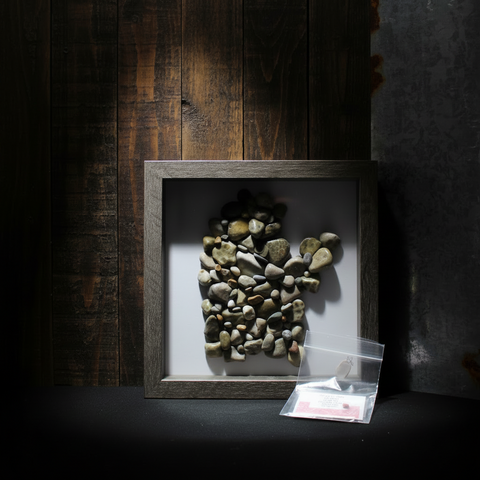 Natural Stone Potosky Mosaic Rock and Beach Glass Shadow Box
