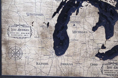 Great Lakes Laser-Cut Wall Art – 24" × 18"