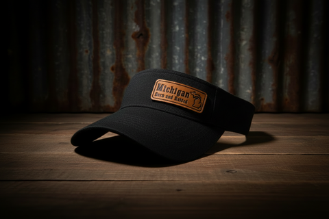 Michigan Born and Raised Black Visor