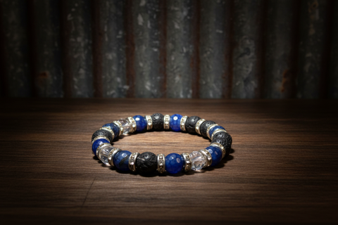 Blue Gemstone Essential Oil Diffuser Bracelet