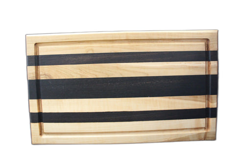 Mike Powers Wide Stripe Maple and Wenge Cutting Board 20x12