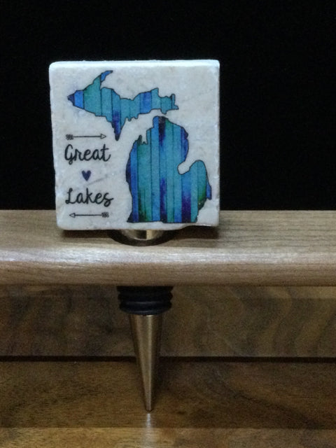 Great Lakes Tile Wine Stopper by Ravaged Barn