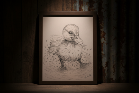 Puddle Duck – Charcoal Greeting Card