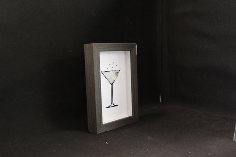 Martini Glass Tumbled Glass Art by Art by Amy