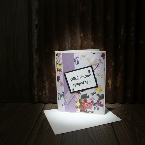 Handmade Sympathy Card – Floral Design with Ribbon – Pink Paper Studio

Descript