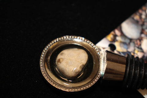 Mi Beach Rocks Petoskey Stone Wine Stopper
