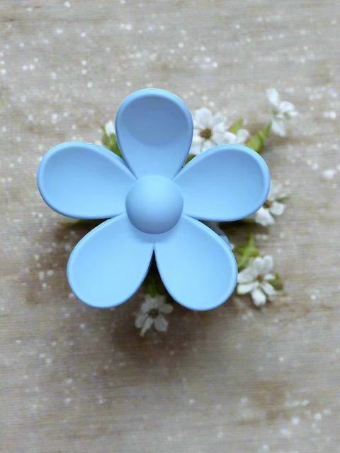 Large POWDER BLUE Flower Hair Clip by Almosta Bee Farm