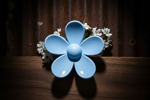 Large POWDER BLUE Flower Hair Clip by Almosta Bee Farm