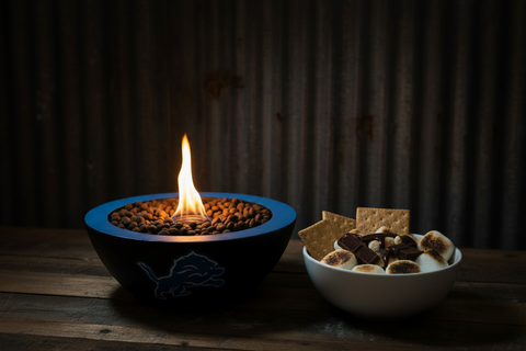Concrete Flame Detroit Blue Roaring Bowl by Concrete Flame MI