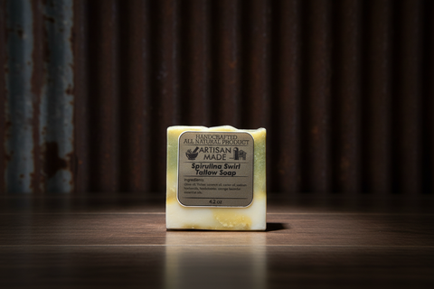 Spirulina Swirl Tallow Soap – Artisan Made