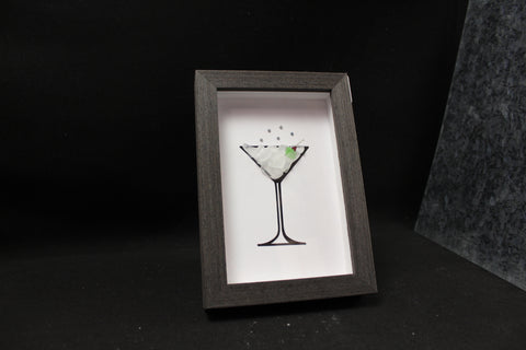 Martini Glass Tumbled Glass Art by Art by Amy