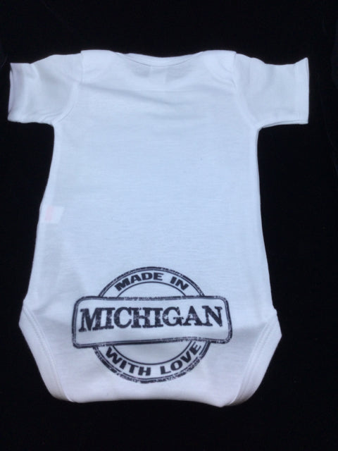 12 - 18  mo. White Made in Michigan Onesie by Center Road Studio