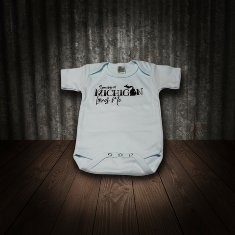 Blue 12-18 mths Someone in Michigan Baby Onesie from Center Road Studio