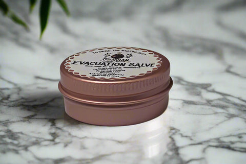 Obsidian Evacuation "Drawing" Salve in Rose Gold Tin – Natural Herbal Formula