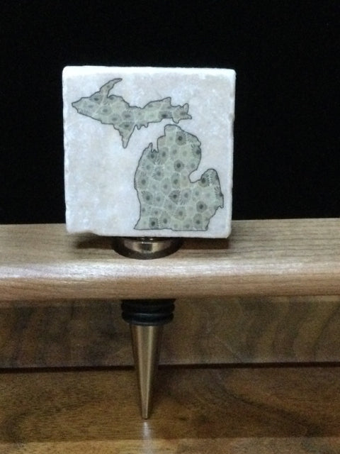 MI Petoskey Wine Stopper by Ravaged Barn