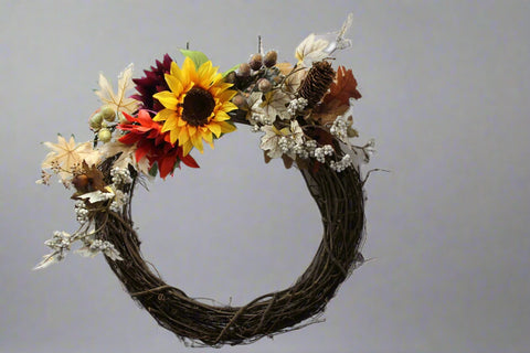 Red Brick Wreaths Harvest Bloom Grapevine Wreath