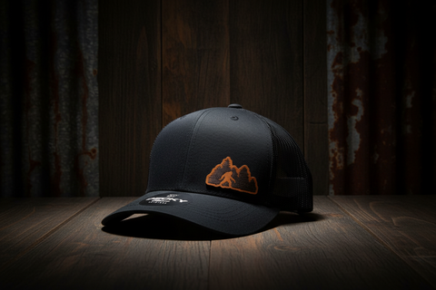 Sasquatch Forest Leather Patch Trucker Hat