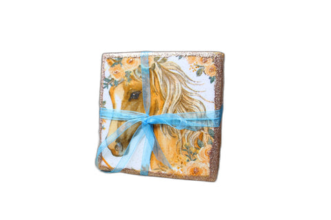Outrageously Mille Golden Mare Coaster Set