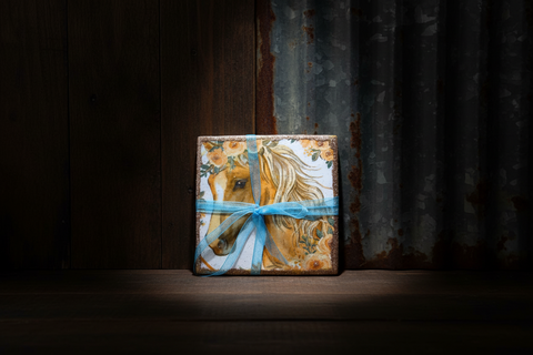 Outrageously Mille Golden Mare Coaster Set