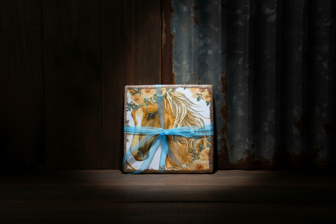 Outrageously Mille Golden Mare Coaster Set