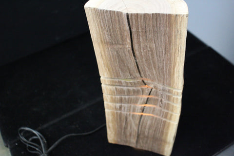 Unfinished Walnut Rustic Yellow Lamp Light  Decorative Pieces