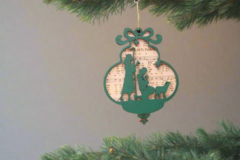 O, Come All Ye Faithful Green Ornament by Sheri Gulla