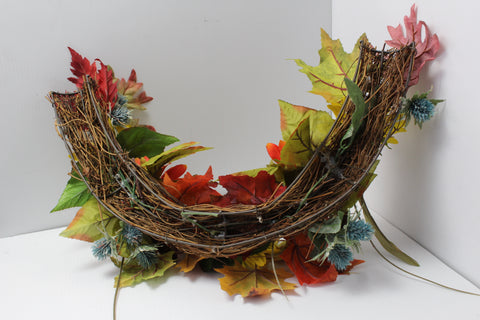 Fall Sunflower Crescent Wreath