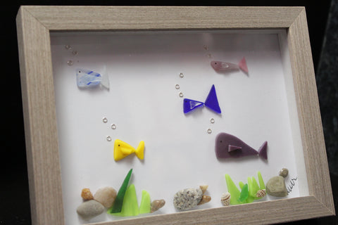Ocean Breeze Tumbled Glass Fish Art by Art by Amy