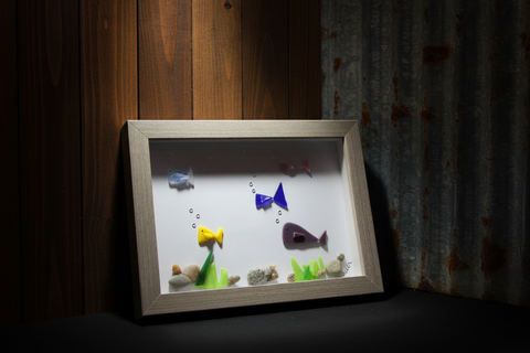 Ocean Breeze Tumbled Glass Fish Art by Art by Amy