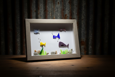 Ocean Breeze Tumbled Glass Fish Art by Art by Amy