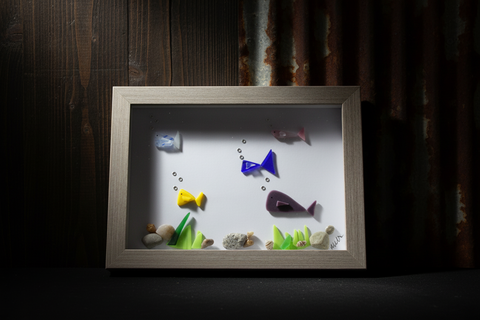 Ocean Breeze Tumbled Glass Fish Art by Art by Amy