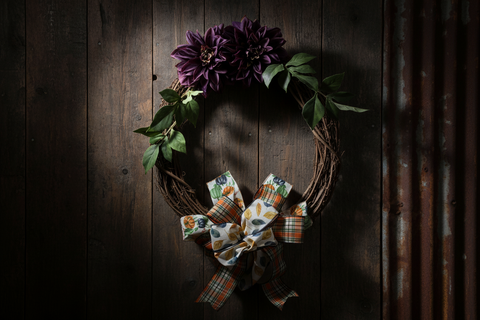 Red Brick Wreaths Autumn Garden Bow Wreath