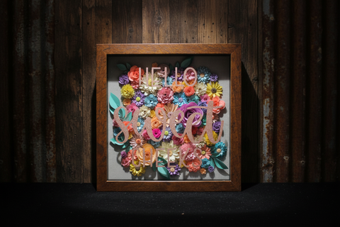 Hello Sweet Cheeks Floral Shadow Box Frame