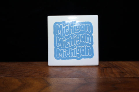 Wavy Michigan Coaster Lt Blue by June Bugs