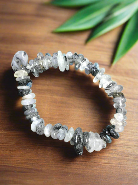 Rutilated Quartz Chip Bracelet by Pirate Booty and Crystal Treasures