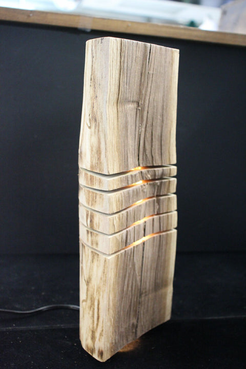 Unfinished Walnut Rustic Yellow Lamp Light  Decorative Pieces