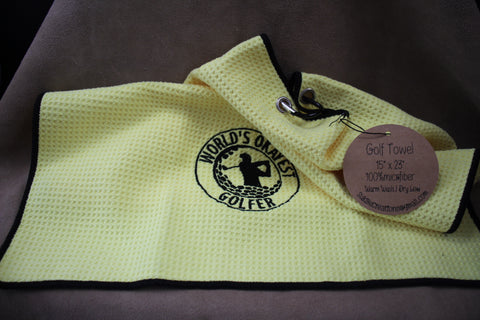 World’s Okayest Golfer Towel – Yellow by Suki B’s