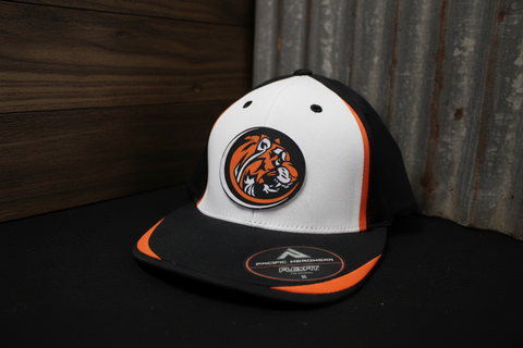 Black Orange Tiger Logo Flexfit Hat Extra Small