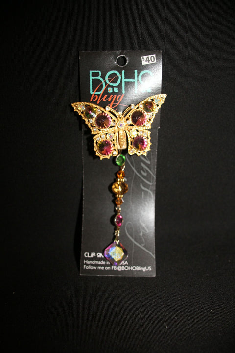 Jewel Butterfly Clip On Jewelry by Boho Bling