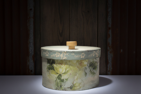 Handcrafted Decorative Cardboard Cheese Box – Yellow Rose Floral Design 4.5" x